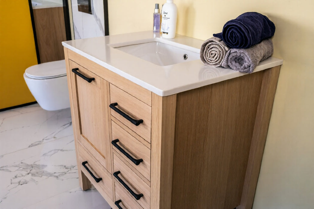 Ashley Wood Natural Oak Bathroom Vanity Natural Oak 3