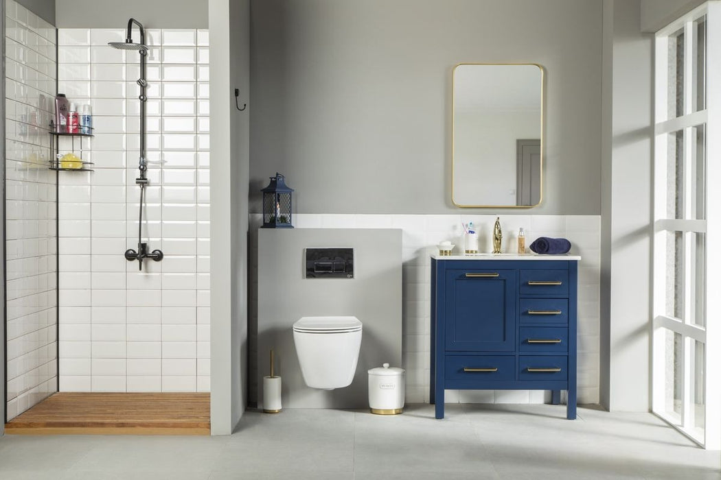 Ashley Wood Navy Blue Bathroom Vanity Navy Blue 2