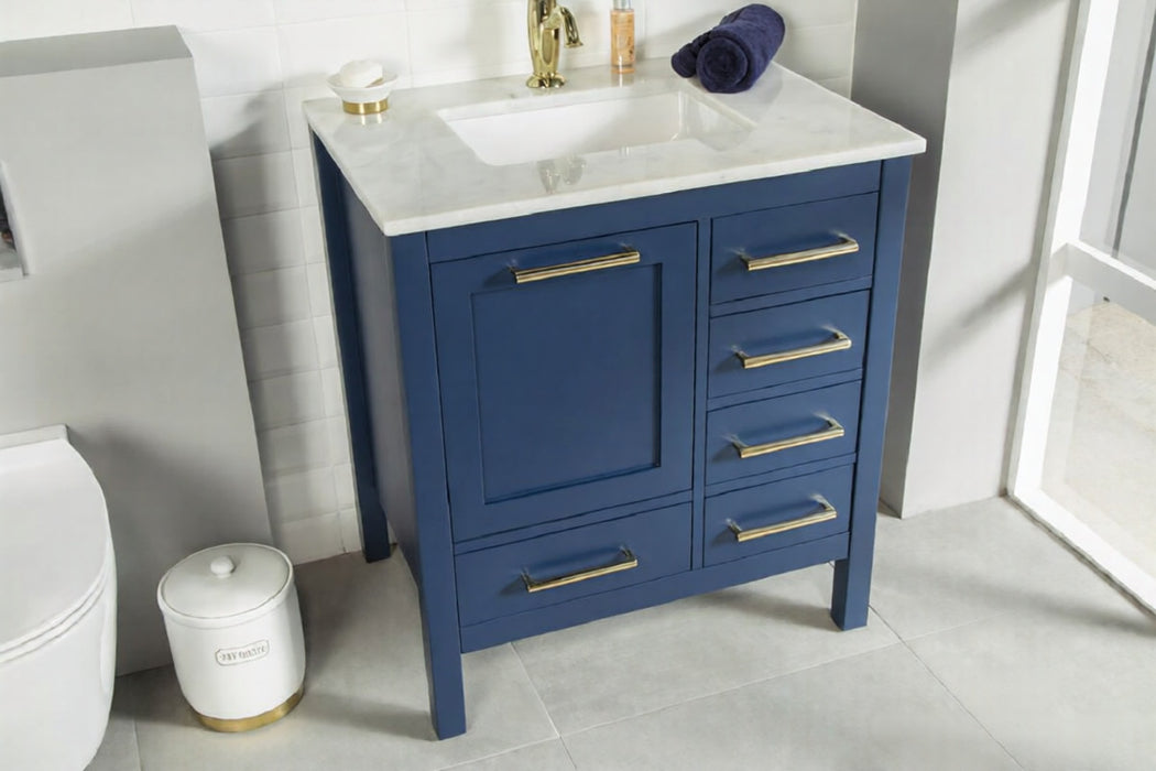 Ashley Wood Navy Blue Bathroom Vanity Navy Blue 3