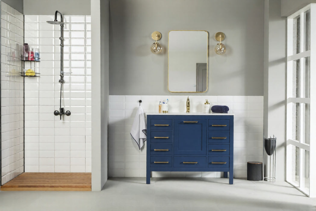 Ashley Wood Navy Blue Bathroom Vanity Navy Blue 2