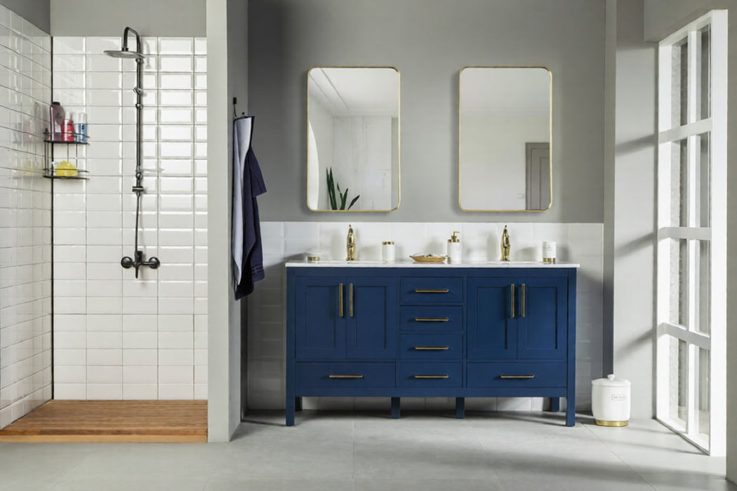 Ashley Wood Navy Blue Bathroom Vanity Navy Blue 2