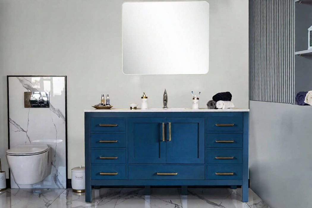 Ashley Wood Navy Blue Bathroom Vanity Navy Blue 2