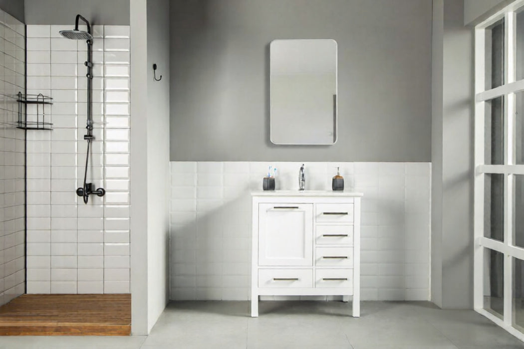 Ashley Wood White Bathroom Vanity White 2