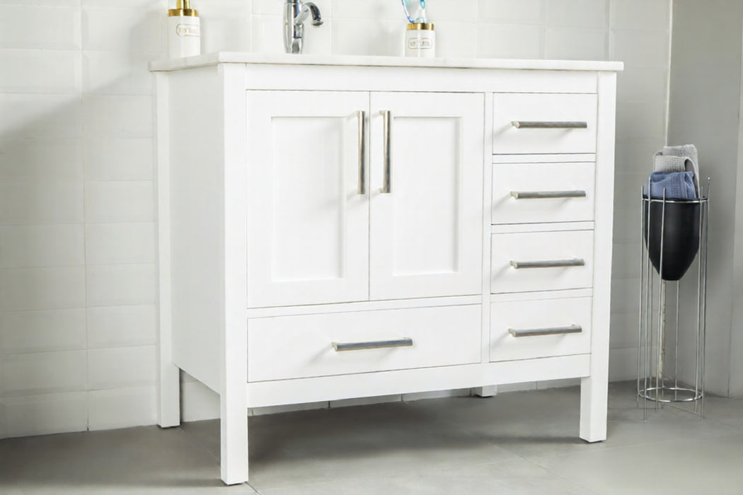 Ashley Wood White Bathroom Vanity White 2