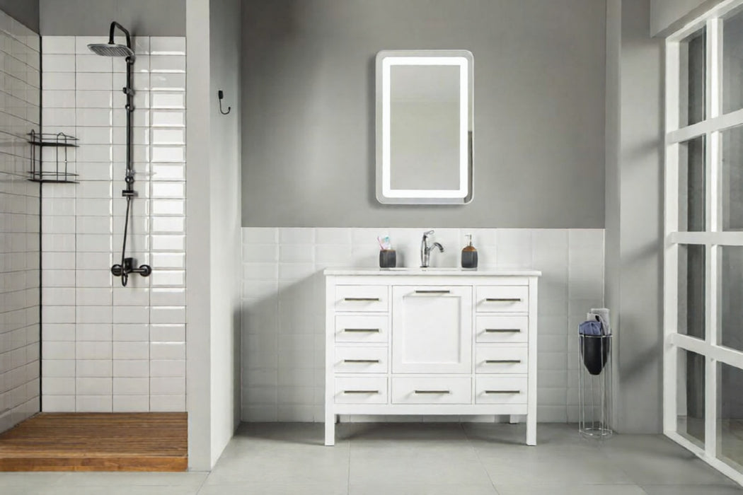 Ashley Wood White Bathroom Vanity White 2