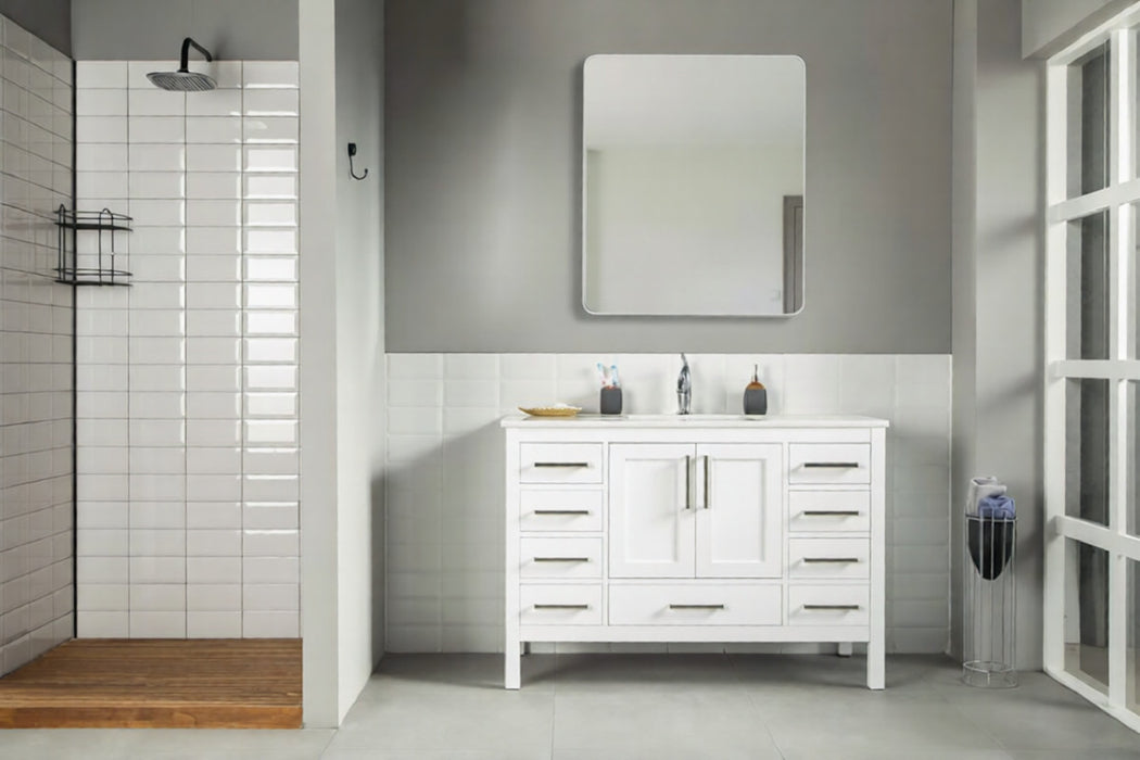 Ashley Wood White Bathroom Vanity White 2