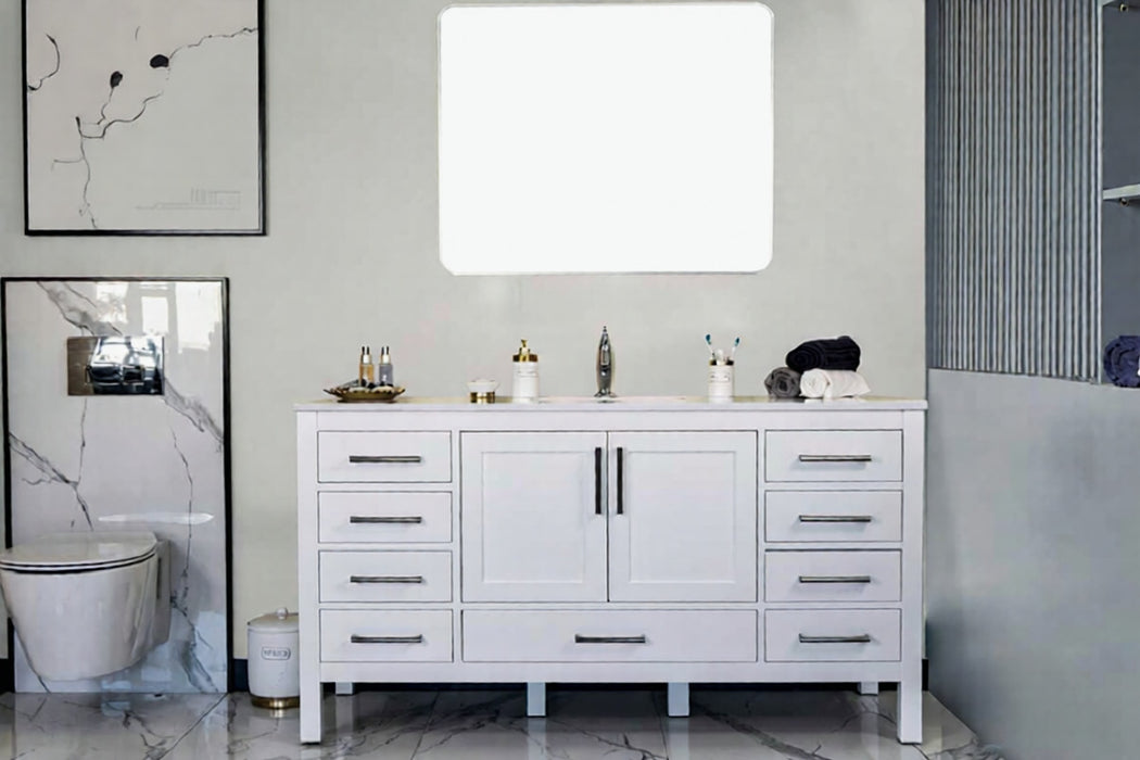 Ashley Wood White Bathroom Vanity White 2