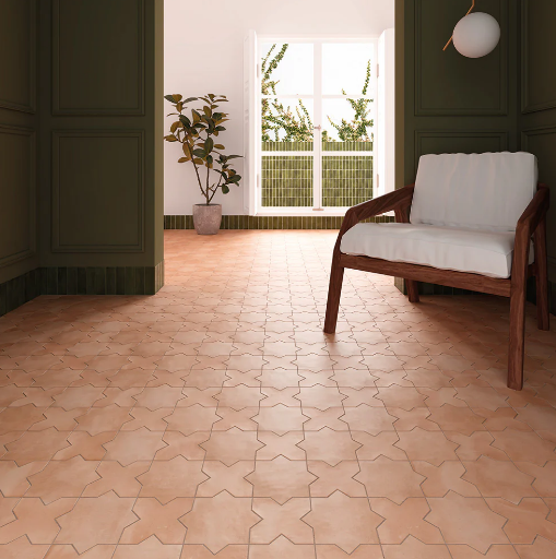 Atelier Terracotta Cross Porcelain Tile - 5" x 5" Matte