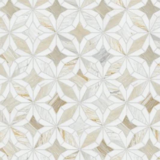 Athena Gold Marble Estrella Mosaic Polished 1