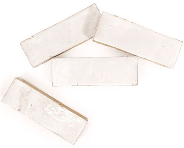 Zellige Classique Terracotta Atlas White Tile Glossy 2