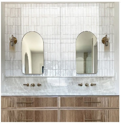 Zellige Classique Terracotta Atlas White Tile Glossy 3