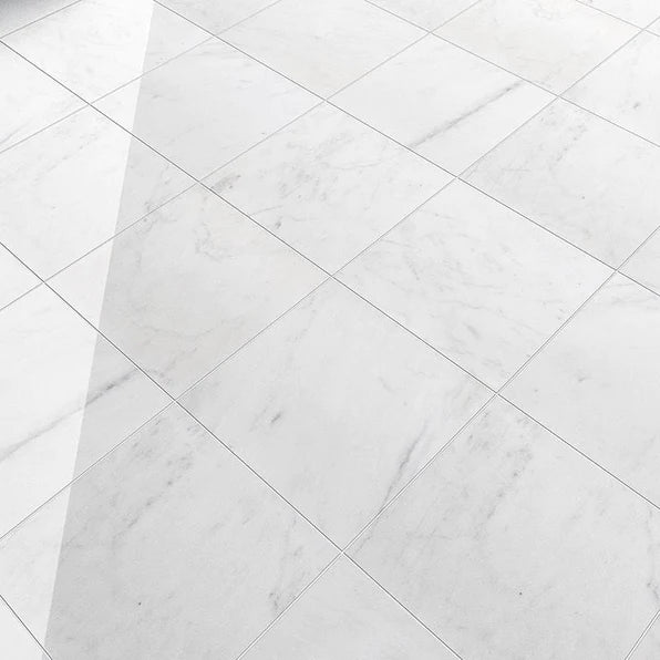 Avalon White Polished Marble Tile - 12" x 12" x 3/8"