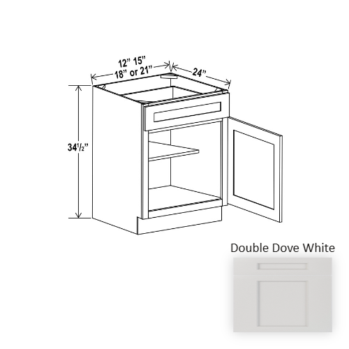 Double Shaker Style Wood Dove White Base Cabinet Dove White 1