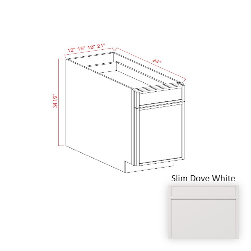 Slim Shaker Style Wood Dove White Base Cabinet Dove White 1