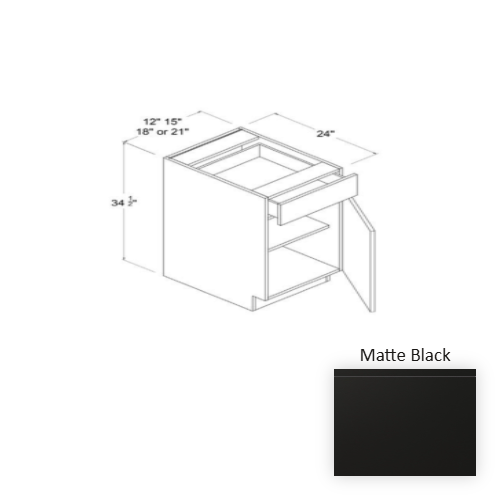 Frameless European Style Wood Matte Black Base Cabinet Matte Black 1