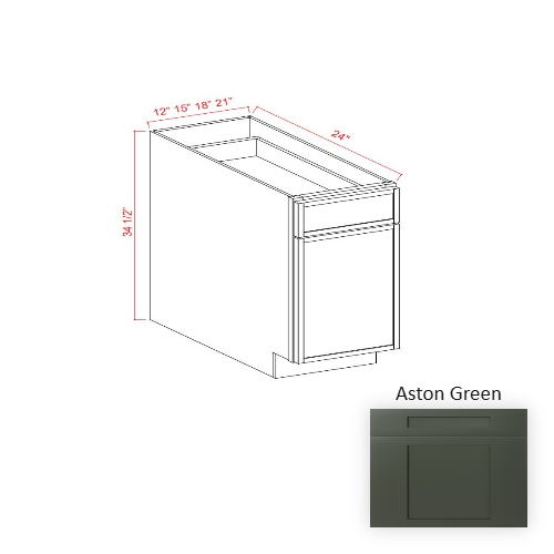 Slim Shaker Style Wood Aston Green Base Cabinet Aston Green 1