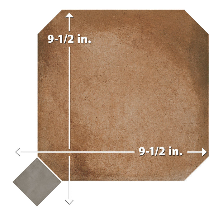 Laverton Porcelain Octagon Natural with Taco Grafito Tile Matte 9