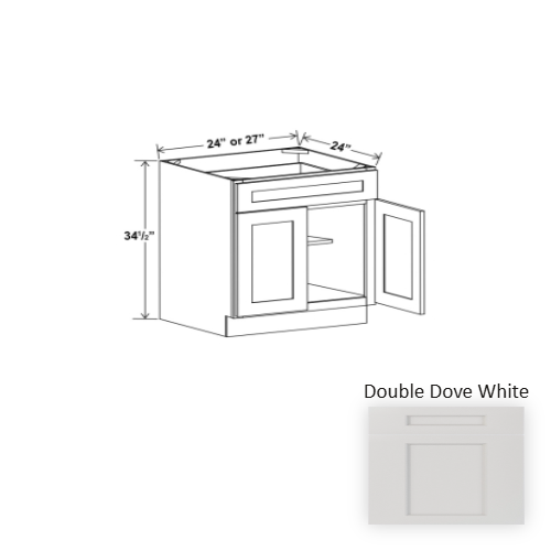 Double Shaker Style Wood Dove White Base Cabinet Dove White 1