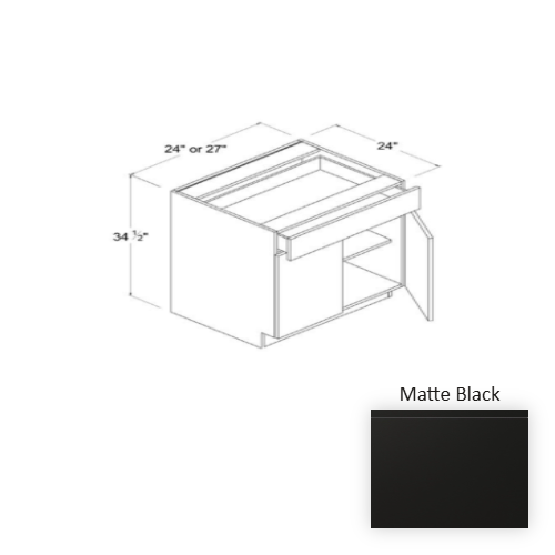 Frameless European Style Wood Matte Black Base Cabinet Matte Black 1