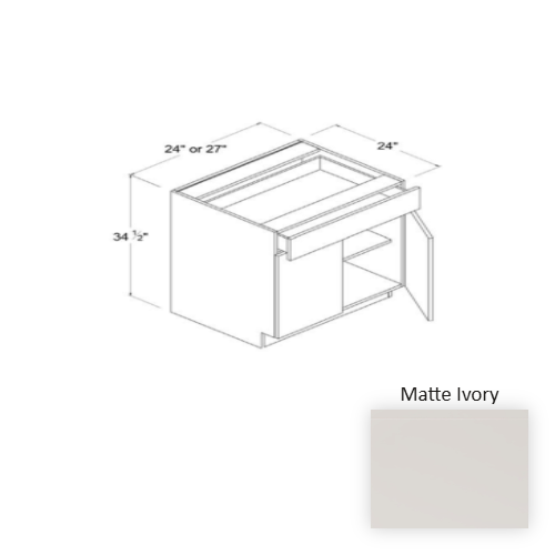 Frameless European Style Wood Matte Ivory Base Cabinet Matte Ivory 1
