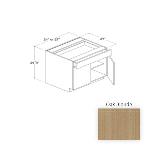Frameless European Style Wood Oak Blonde Base Cabinet Oak Blonde 1