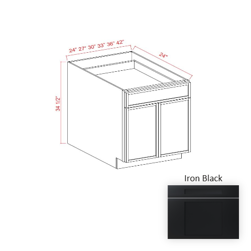 Slim Shaker Style Wood Iron Black Base Cabinet Iron Black 1
