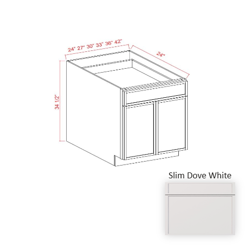 Slim Shaker Style Wood Dove White Base Cabinet Dove White 1