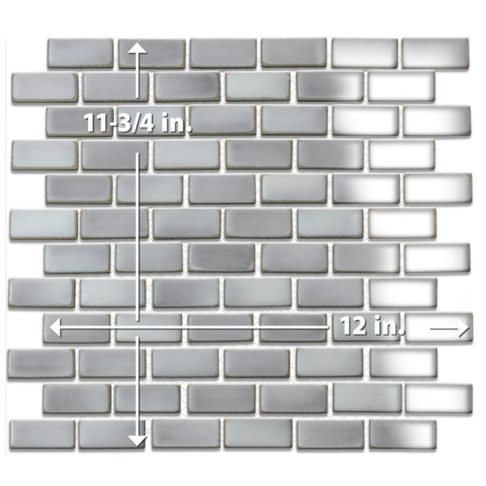 Hudson Porcelain Subway Grey Eye Mosaic Glossy 6