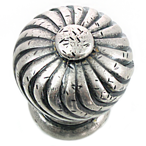 French Twist Zinc Alloy Cabinet Knob Distressed Pewter 2