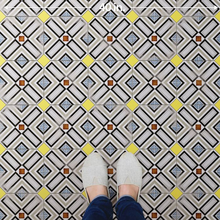 Vaudeville Porcelain Octagon Deco Ritter with Taco Lima Tile Matte 8