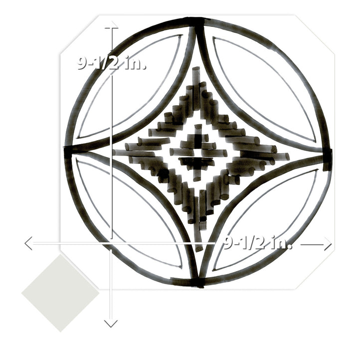 Vaudeville Porcelain Octagon Deco Sombra with Taco Nacar Tile Matte 9