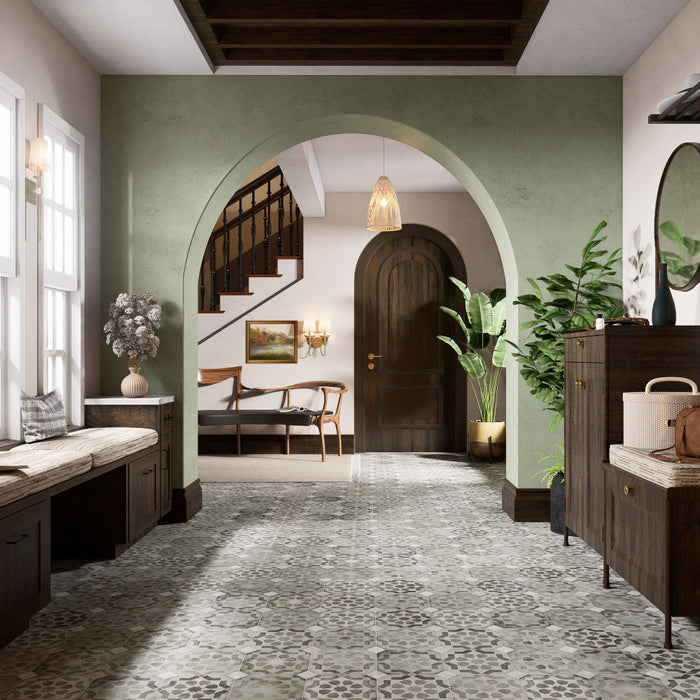 Laverton Porcelain Octagon Deco Sombra with Taco Gris Tile Matte 2