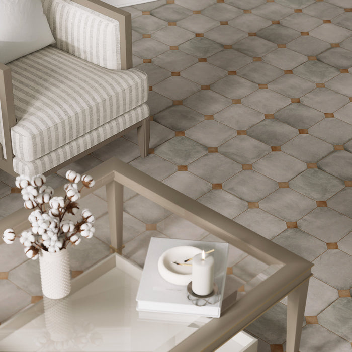 Laverton Porcelain Octagon Gris with Taco Natural Tile Matte 6