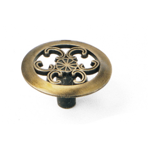 Classic Traditions Filigree Zinc Alloy Cabinet Knob Antique Brass 2