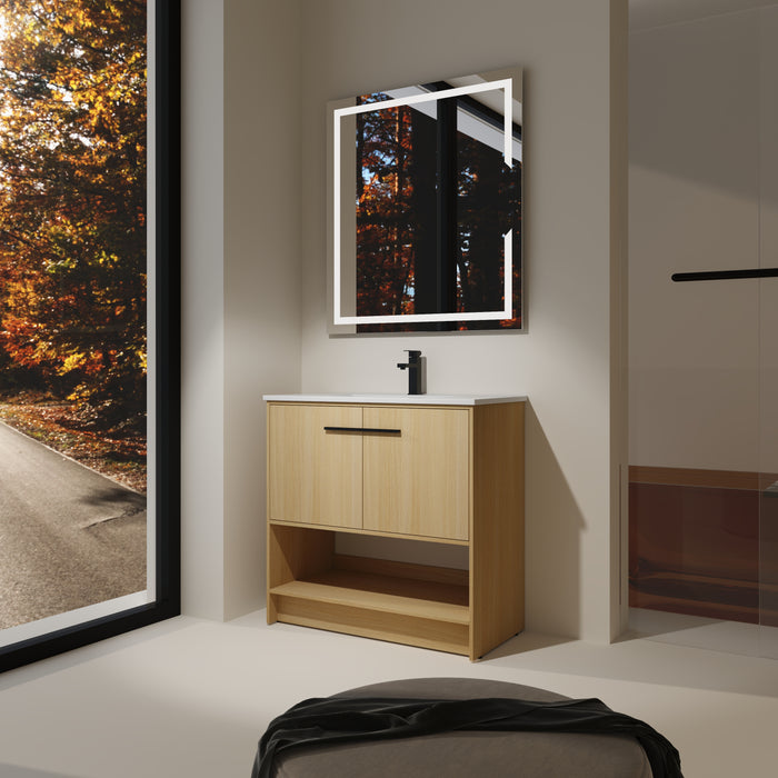 Plywood Oak Bathroom Vanity Oak 1