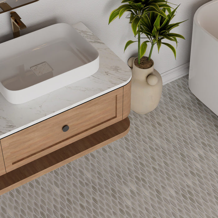 Pescado Porcelain Satin Stone Grey Mosaic Matte 6