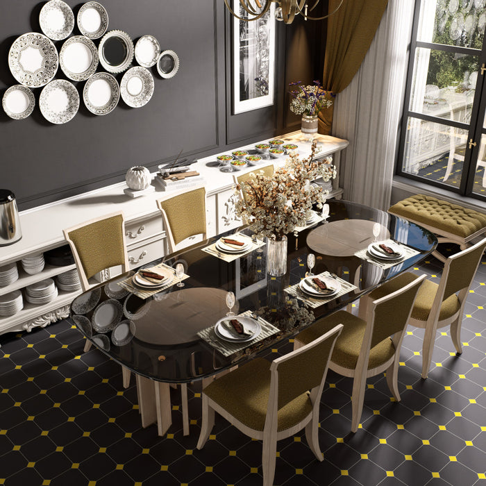 Vaudeville Porcelain Octagon Antracita with Taco Lima Tile Matte 2