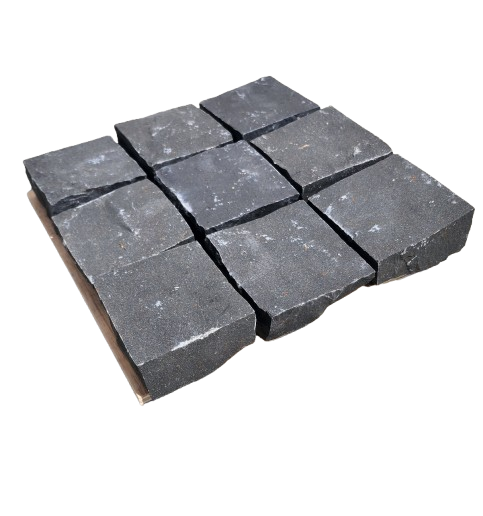 Basalt Dark Split Face Basalt Cobble - 4" x 4" x 2"