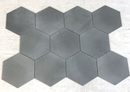 Basalt Gray Basalt Tile - 10" Hexagon Honed