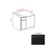 Slim Shaker Style Wood Iron Black Corner Blind Base Cabinet Iron Black 1