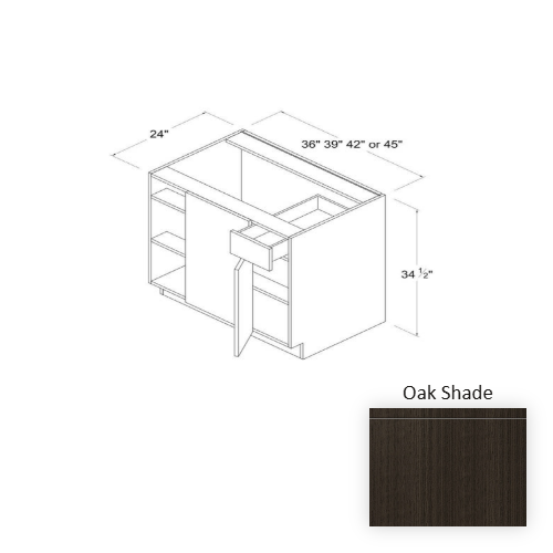 Frameless European Style Wood Oak Shade Corner Blind Base Cabinet Oak Shade 1