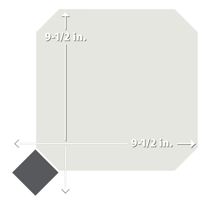 Vaudeville Porcelain Octagon Nacar with Taco Antracita Tile Matte 8