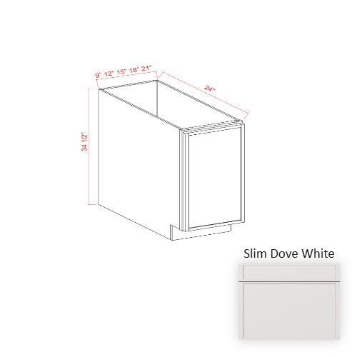 Slim Shaker Style Wood Dove White Base Cabinet Dove White 1