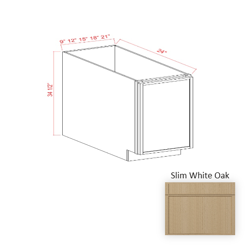 Slim Shaker Style Wood White Oak Base Cabinet White Oak 1