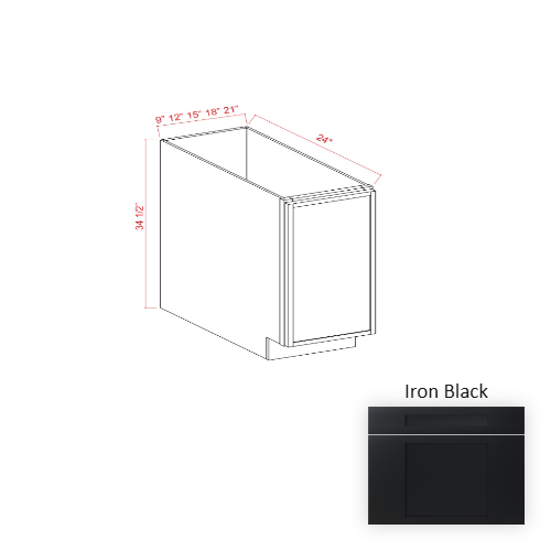 Slim Shaker Style Wood Iron Black Base Cabinet Iron Black 1