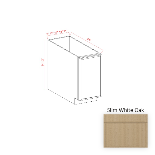Slim Shaker Style Wood White Oak Base Cabinet White Oak 1