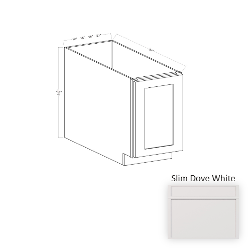 Slim Shaker Style Wood Dove White Base Cabinet Dove White 1