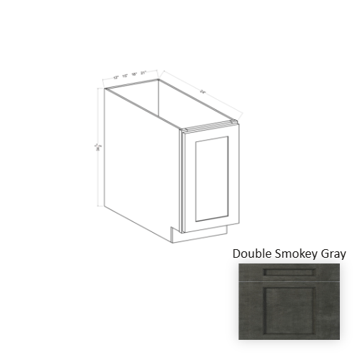 Double Shaker Style Wood Smokey Gray Base Cabinet Smokey Gray 1