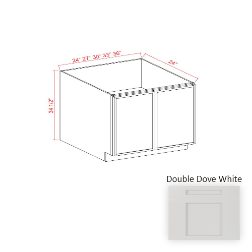 Double Shaker Style Wood Dove White Base Cabinet Dove White 1