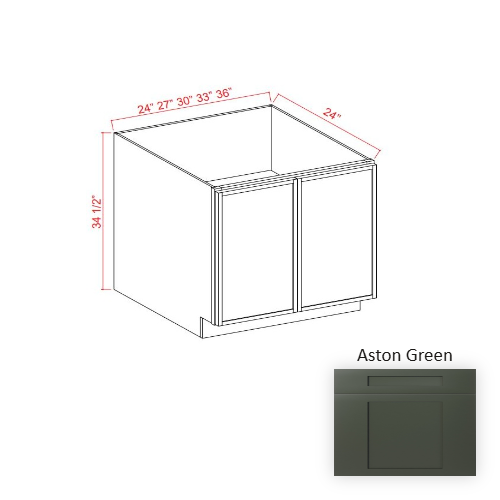 Slim Shaker Style Wood Aston Green Base Cabinet Aston Green 1